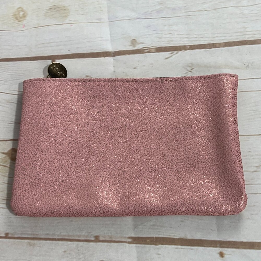 IPSY Blush Pink and Rose Gold Pebbled Faux Leather Makeup Bag